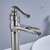 Votamuta Bathroom Single Lever Brushed Nickel Basin Vessel Sink Faucet One Handle Hole Mixer Tap with Pop Up Drain and Mounting Ring - B076CG752G